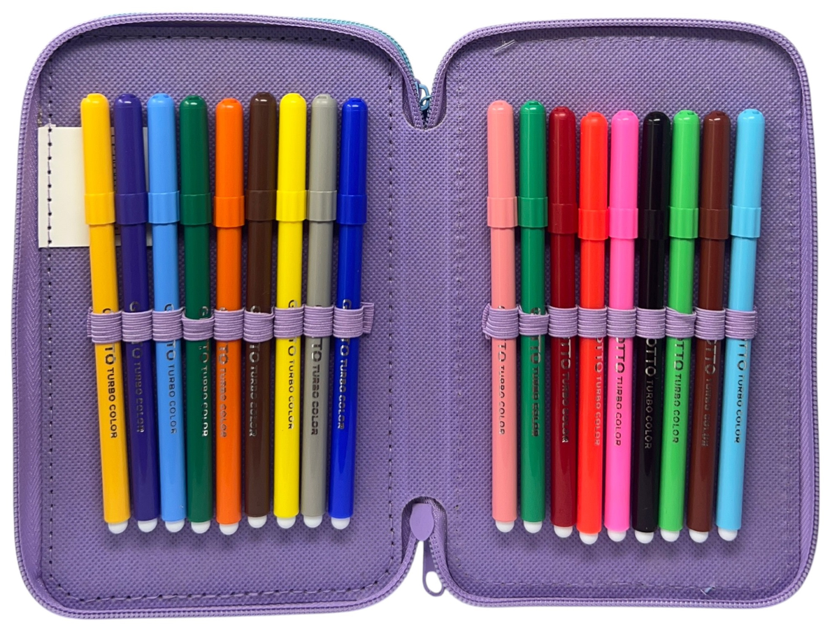 Astuccio 3 Zip Scuola Gabby's Dollhouse Multiscomparto Portacolori Giotto - 1004e4229