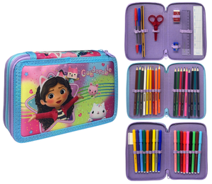 Astuccio 3 Zip Scuola Gabby's Dollhouse Multiscomparto Portacolori Giotto - 1004e4229