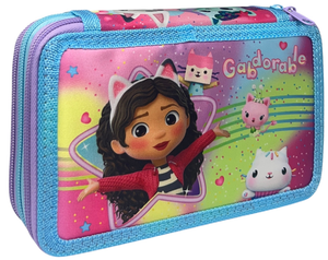 Astuccio 3 Zip Scuola Gabby's Dollhouse Multiscomparto Portacolori Giotto - 1004e4229