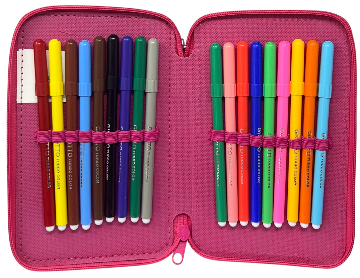 Astuccio 3 Zip Scuola Principesse DISNEY Multiscomparto Portacolori Giotto - 564799