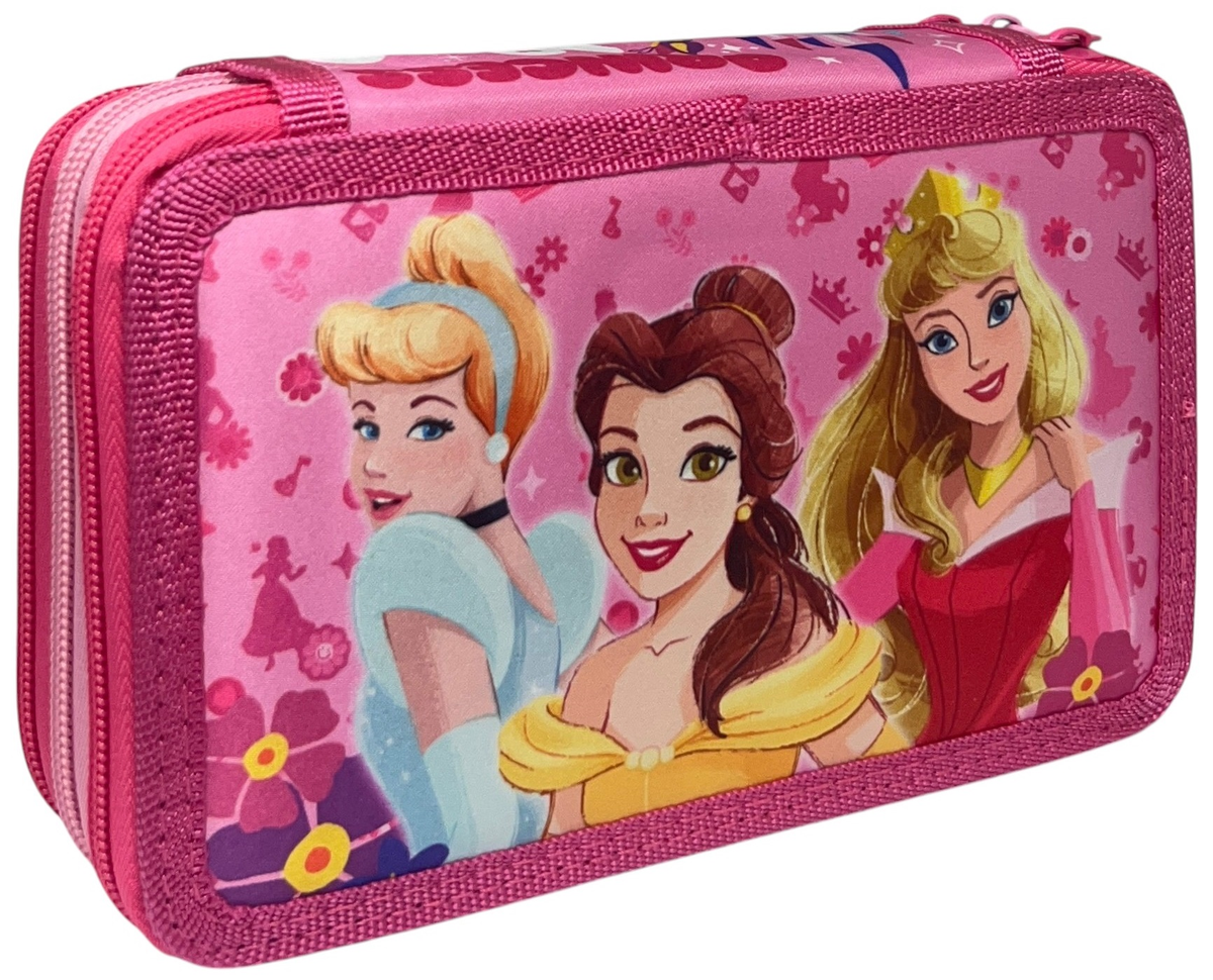 Astuccio 3 Zip Scuola Principesse DISNEY Multiscomparto Portacolori Giotto - 564799