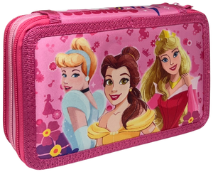 Astuccio 3 Zip Scuola Principesse DISNEY Multiscomparto Portacolori Giotto - 564799