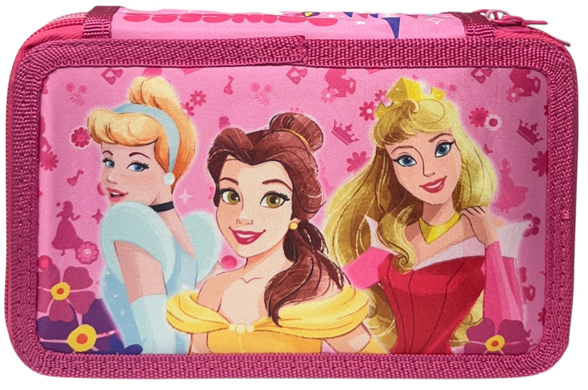 Astuccio 3 Zip Scuola Principesse DISNEY Multiscomparto Portacolori Giotto - 564799