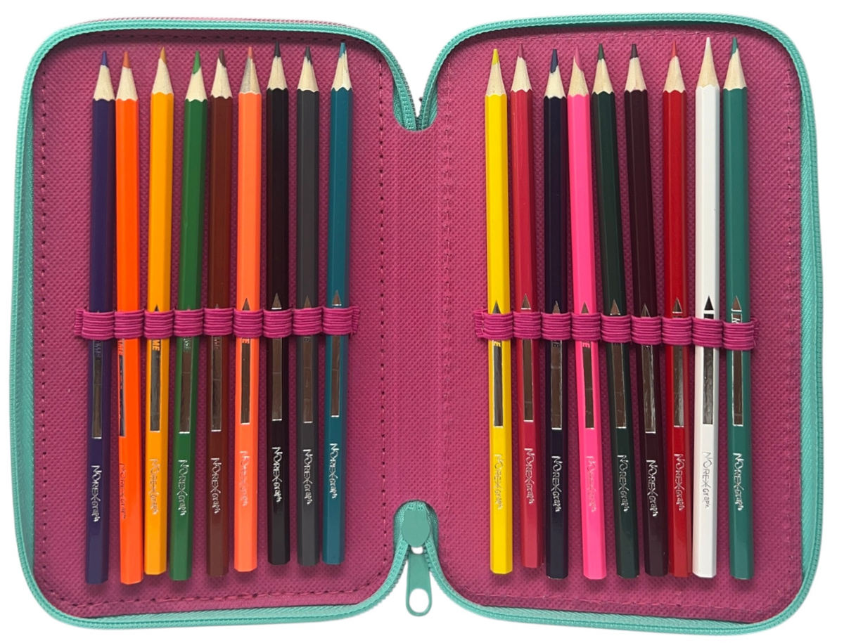 Astuccio 3 Zip Scuola Stitch e Angel DISNEY Multiscomparto Portacolori Giotto - 564801