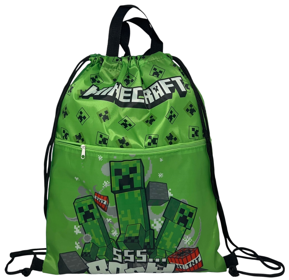 Sacca Deluxe Minecraft con Chiusura a Coulisse Tasca Frontale Borsa Tempo Libero Palestra Cm. 45x34,5 - Mnc36-0897