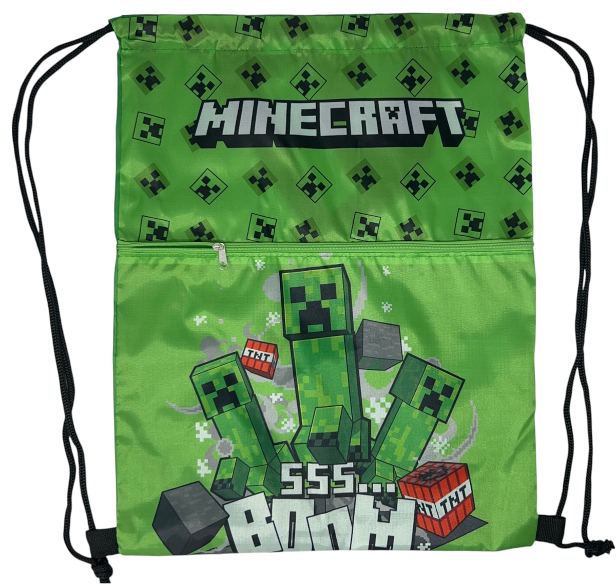 Sacca Deluxe Minecraft con Chiusura a Coulisse Tasca Frontale Borsa Tempo Libero Palestra Cm. 45x34,5 - Mnc36-0897
