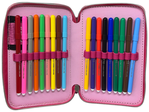 Astuccio Scuola Barbie Multiscomparto 3 Zip Penna Papermate Pennarelli Giotto - 690709