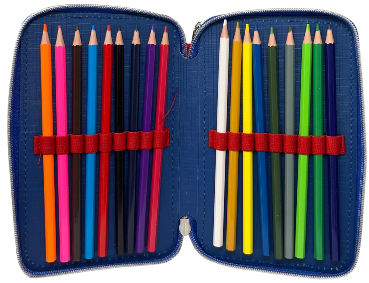 Astuccio Scuola Avengers MARVEL Multiscomparto 3 Zip Penna Papermate Pennarelli Giotto - Av1192
