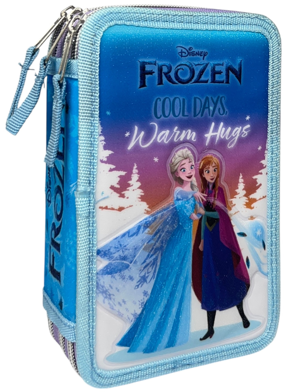 Astuccio Scuola Frozen DISNEY Multiscomparto 3 Zip Penna Papermate Pennarelli Giotto - Fr1192