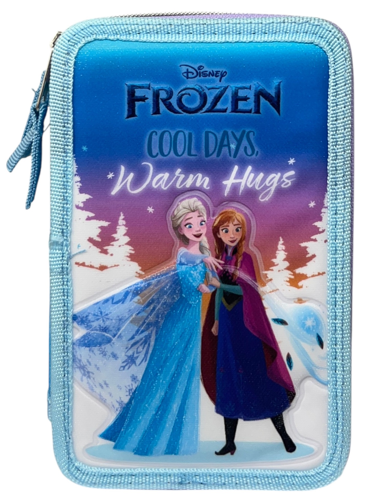Astuccio Scuola Frozen DISNEY Multiscomparto 3 Zip Penna Papermate Pennarelli Giotto - Fr1192