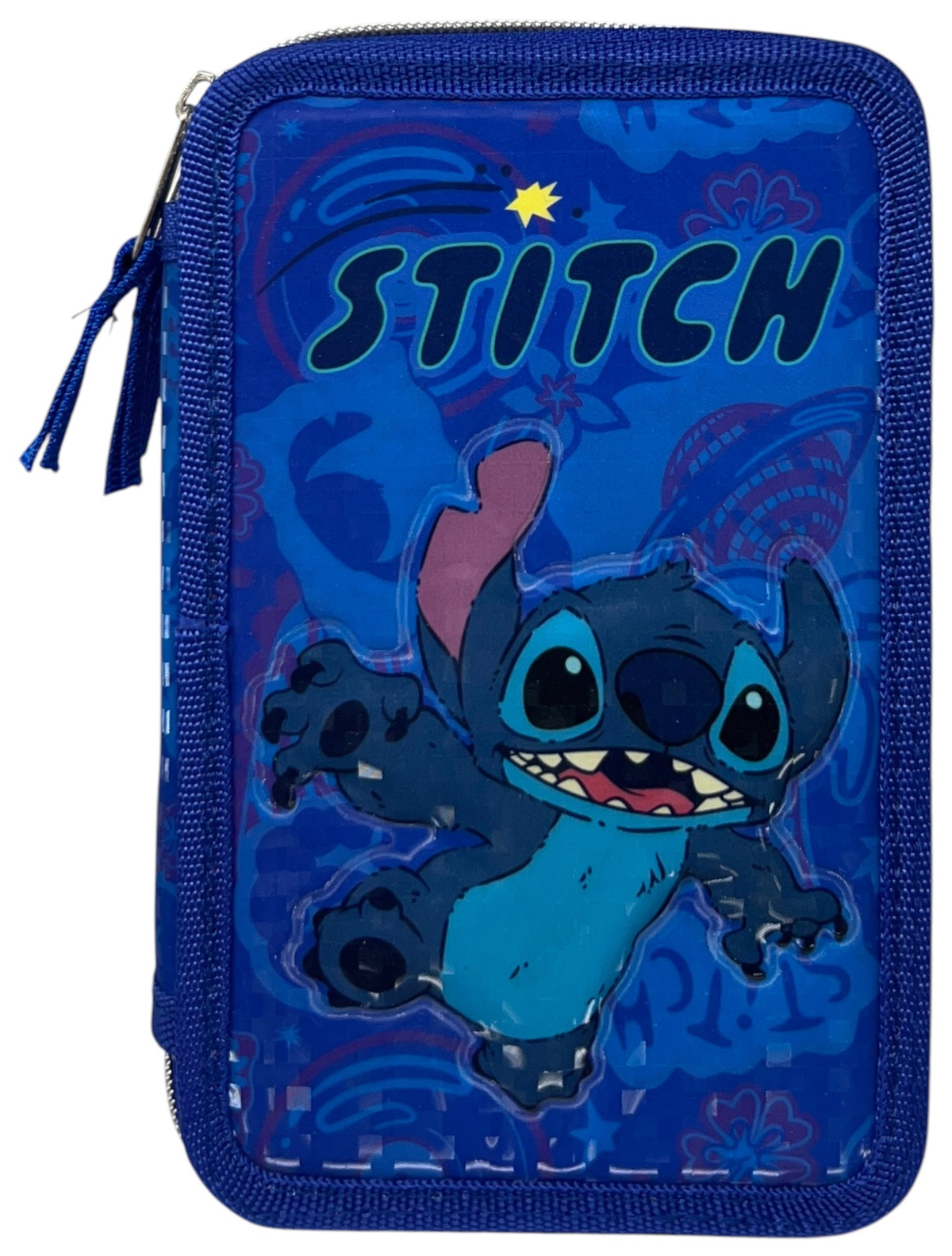 Astuccio Scuola Stitch Multiscomparto 3 Zip Penna Papermate Pennarelli Giotto - Lst1192-B