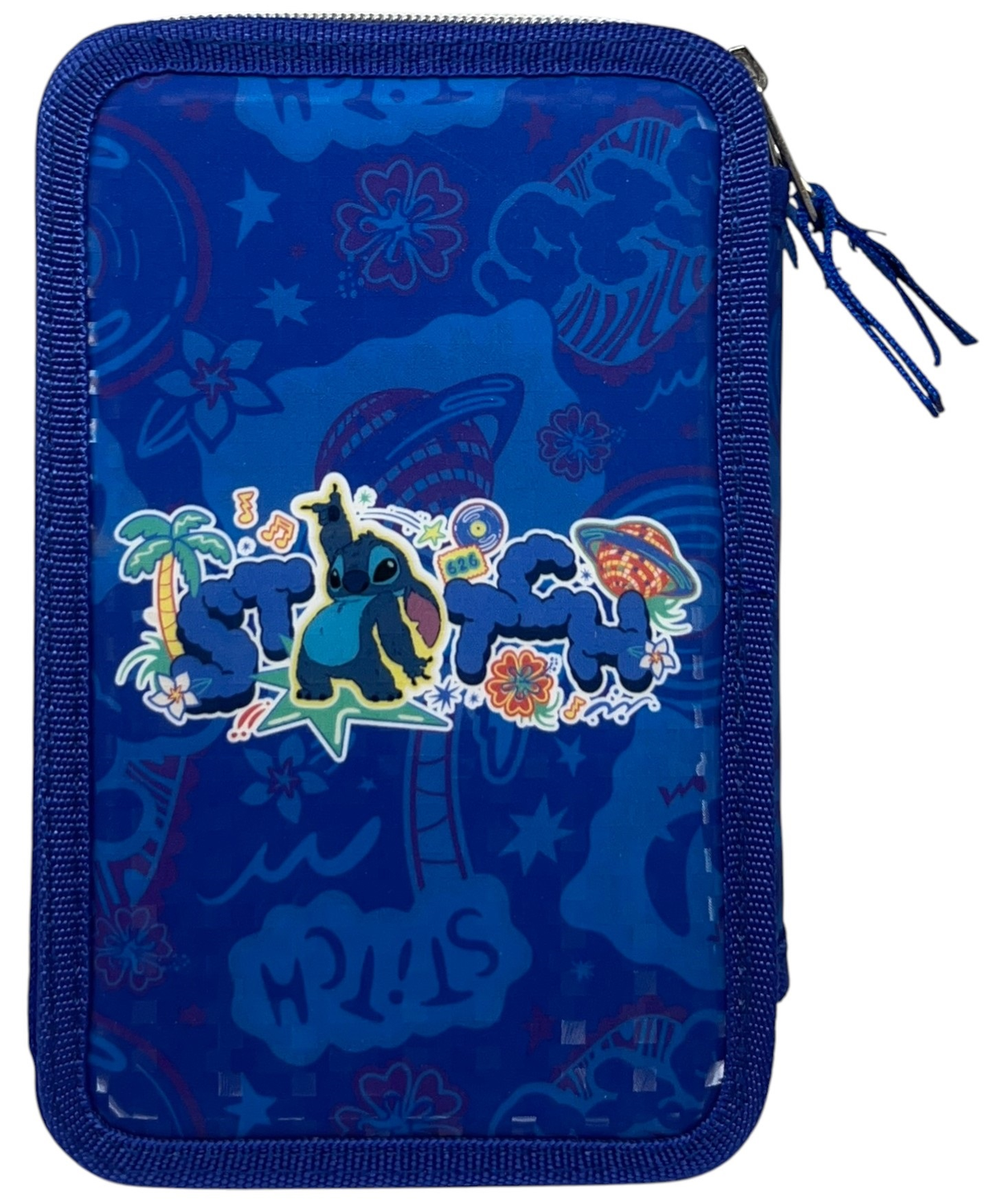 Astuccio Scuola Stitch Multiscomparto 3 Zip Penna Papermate Pennarelli Giotto - Lst1192-B