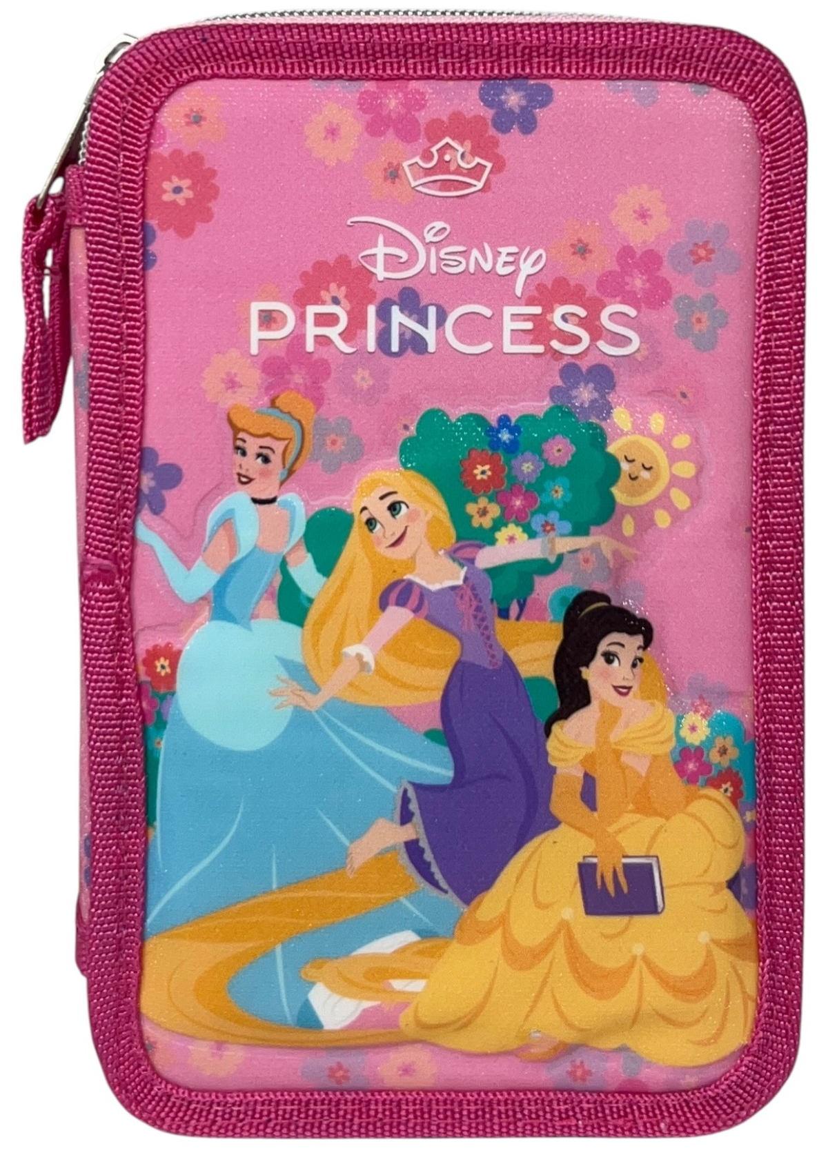 Astuccio Scuola Principesse DISNEY Multiscomparto 3 Zip Penna Papermate Pennarelli Giotto - Pr1192