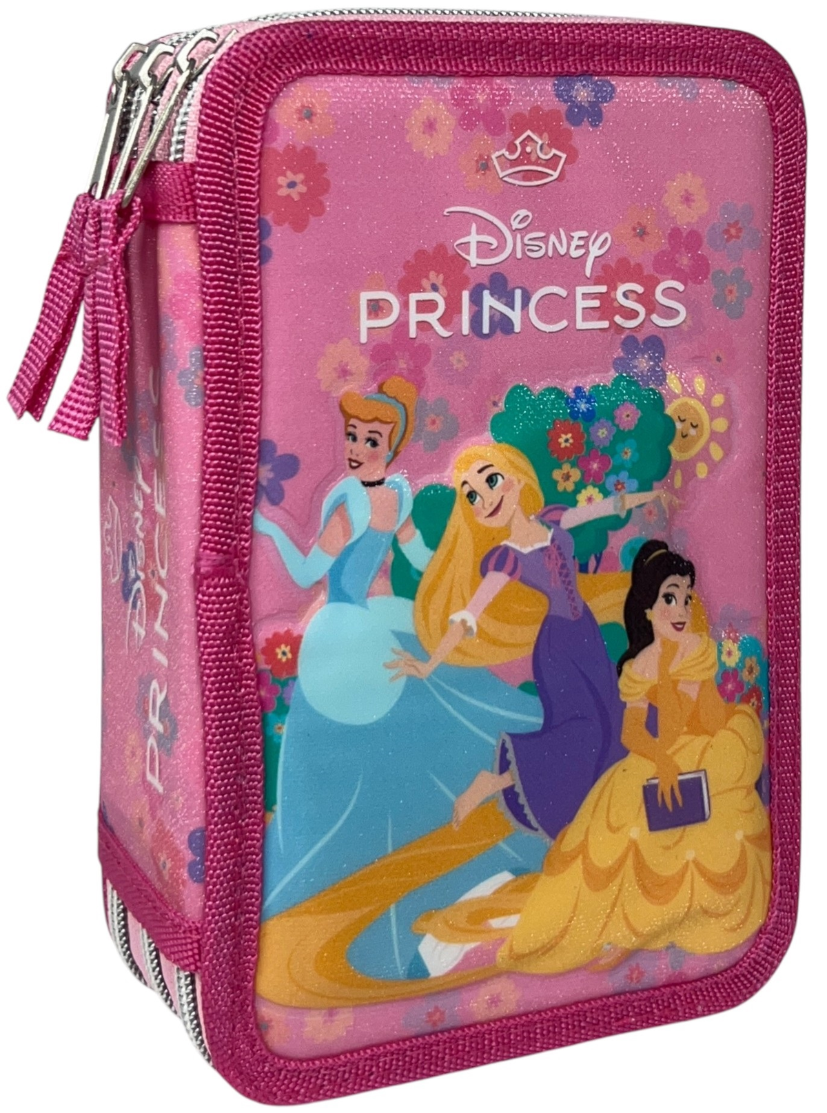 Astuccio Scuola Principesse DISNEY Multiscomparto 3 Zip Penna Papermate Pennarelli Giotto - Pr1192