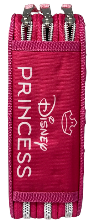 Astuccio Scuola Principesse DISNEY Multiscomparto 3 Zip Paillettes Reversibili Pennareli Giotto - Pr1225