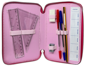 Astuccio Scuola Principesse DISNEY Multiscomparto 3 Zip Paillettes Reversibili Pennareli Giotto - Pr1225