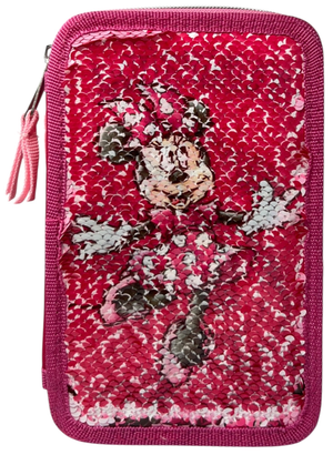 Astuccio Scuola Minnie DISNEY Multiscomparto 3 Zip Paillettes Reversibili Pennareli Giotto - Min1225