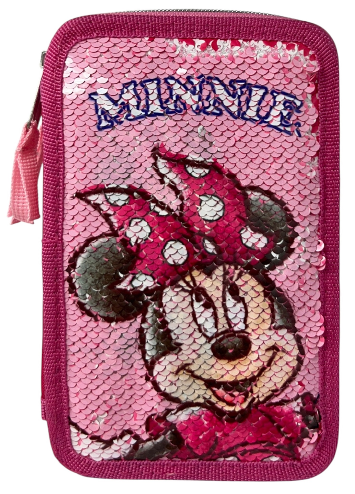 Astuccio Scuola Minnie DISNEY Multiscomparto 3 Zip Paillettes Reversibili Pennareli Giotto - Min1225