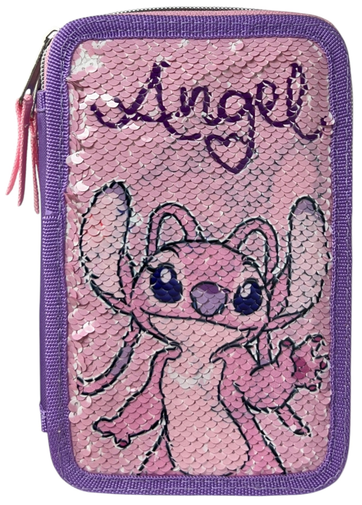 Astuccio Scuola Angel DISNEY Lilo & Stitch Multiscomparto 3 Zip Paillettes Reversibili Pennareli Giotto - Lst0996-G