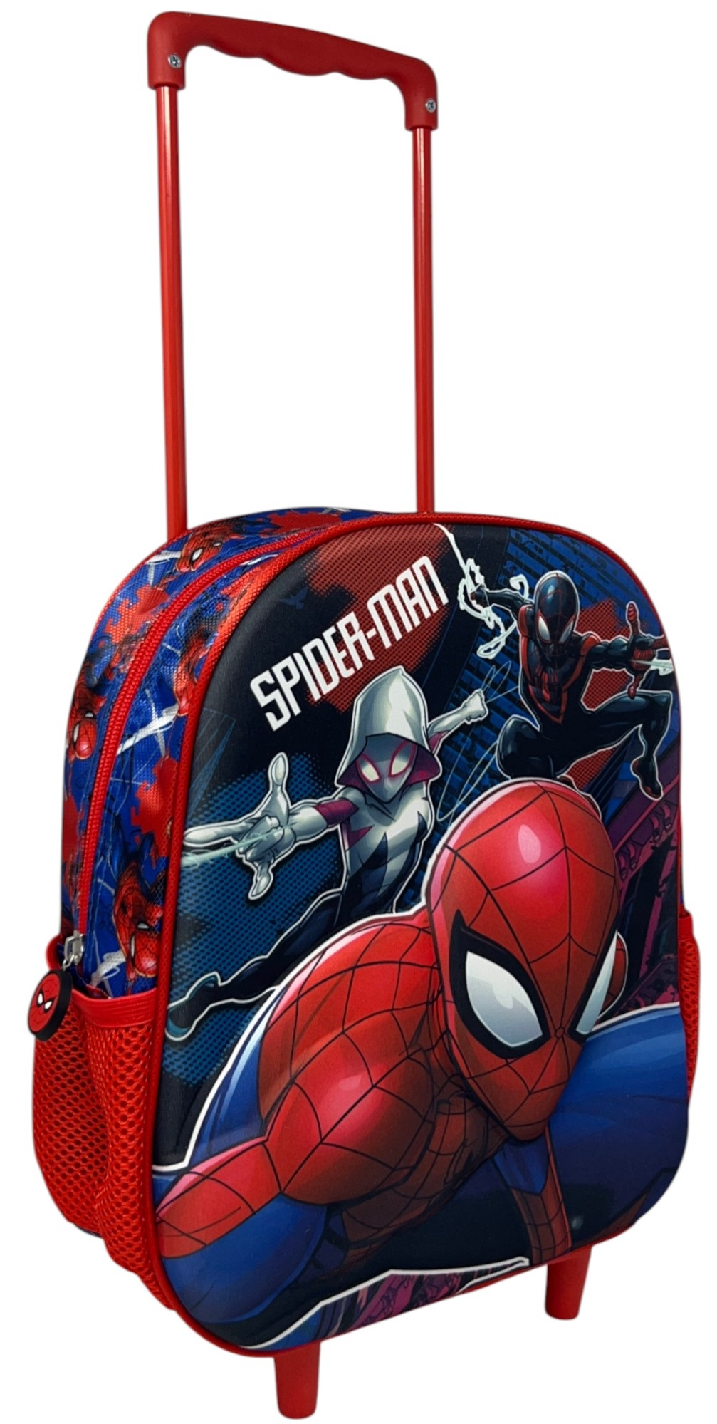 Zaino Asilo Trolley 3d Spiderman MARVEL Borsa 34 CM con Carrello per Scuola Materna - 07465