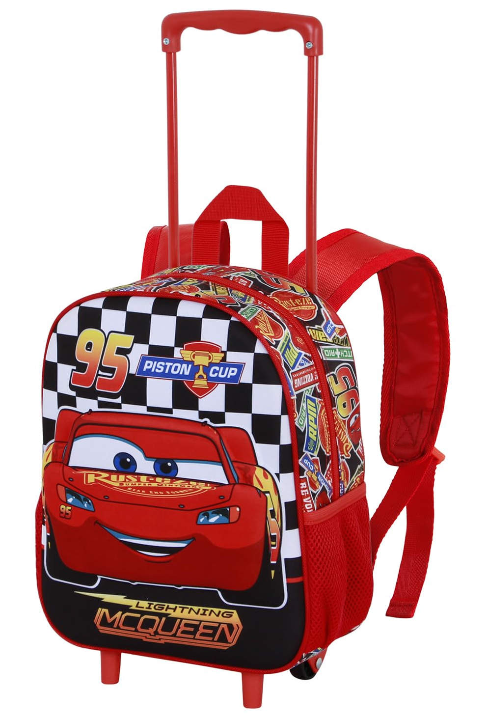 Zaino Asilo Trolley 3d Cars DISNEY Zainetto 34 CM con Carrello per Scuola Materna - 08202