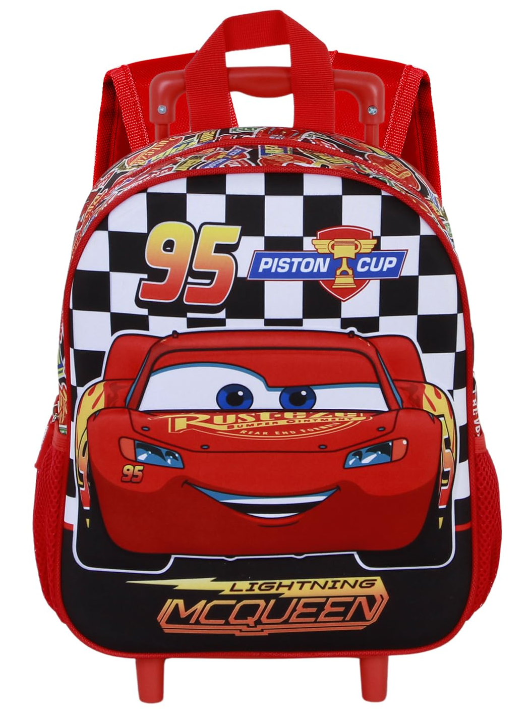 Zaino Asilo Trolley 3d Cars DISNEY Zainetto 34 CM con Carrello per Scuola Materna - 08202