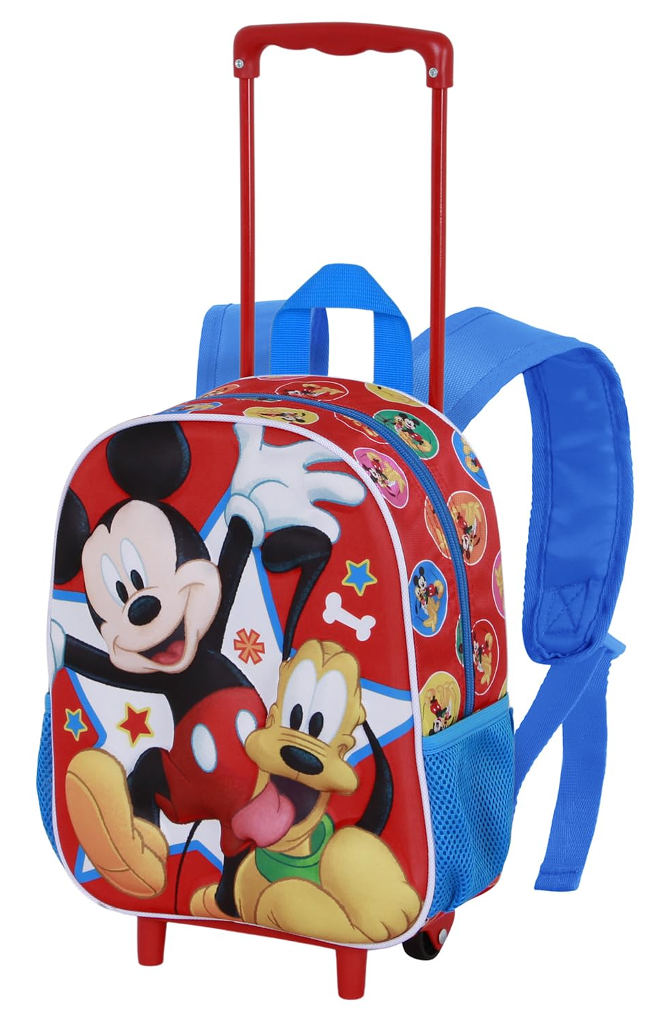 Zaino Asilo Trolley 3d Topolino e Pluto DISNEY Zainetto 34 CM con Carrello per Scuola Materna - 08449
