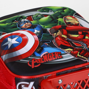 Zaino Asilo Trolley 3d Avengers MARVEL Zainetto 34 CM con Carrello per Scuola Materna - 08452