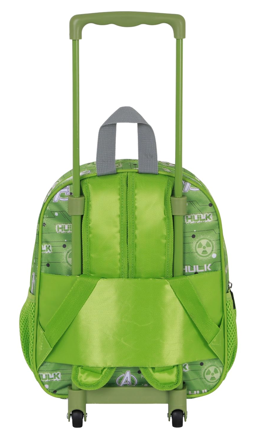 Zaino Asilo Trolley 3d Hulk MARVEL Zainetto 34 CM con Carrello per Scuola Materna - 08486