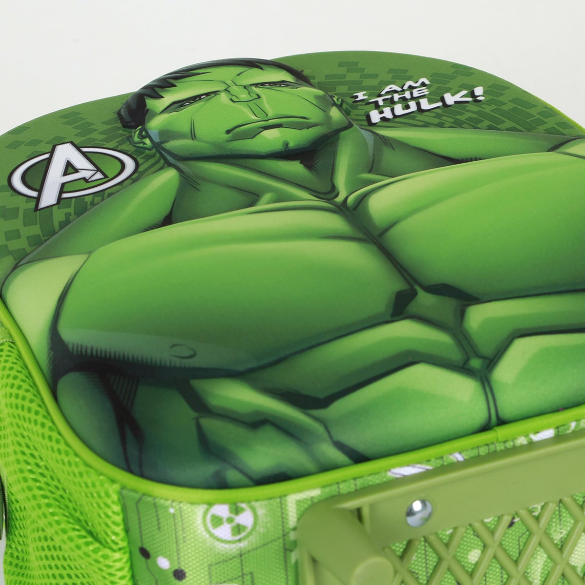 Zaino Asilo Trolley 3d Hulk MARVEL Zainetto 34 CM con Carrello per Scuola Materna - 08486
