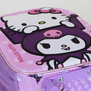 Zaino Asilo Trolley 3d Kuromi e Hello Kitty Sanrio Zainetto 34 CM con Carrello per Scuola Materna - 08522