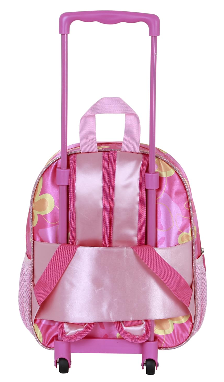 Zaino Asilo Trolley 3d Stitch Rosa DISNEY Zainetto 34 CM con Carrello per Scuola Materna - 08553