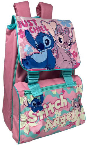 Zaino Estensibile Ergonomico Stitch e Angel DISNEY 42 Cm. Borsa Scuola Primaria - 1111342338
