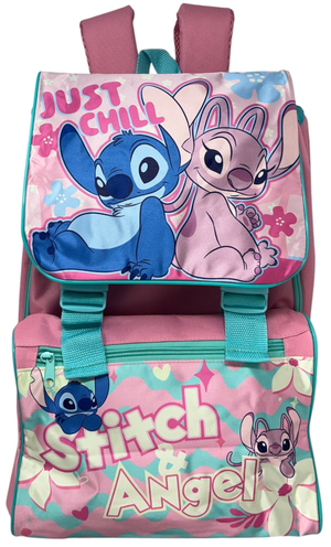 Zaino Estensibile Ergonomico Stitch e Angel DISNEY 42 Cm. Borsa Scuola Primaria - 1111342338
