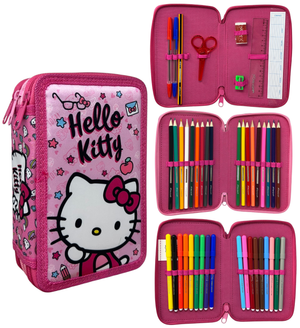 Astuccio 3 Zip Scuola Hello Kitty Multiscomparto Portacolori Giotto - 1004e4230