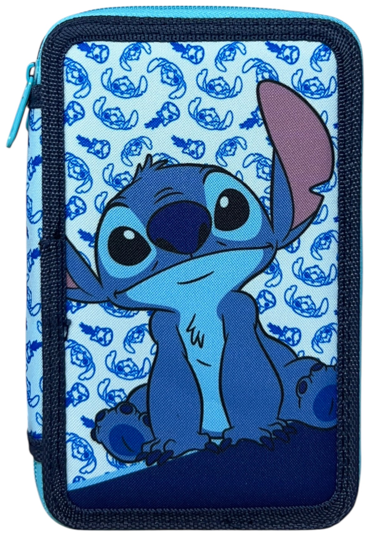 Astuccio Multiscomparto Stitch Blu DISNEY 3 Zip per la Scuola Portacolori Giotto - 000565228