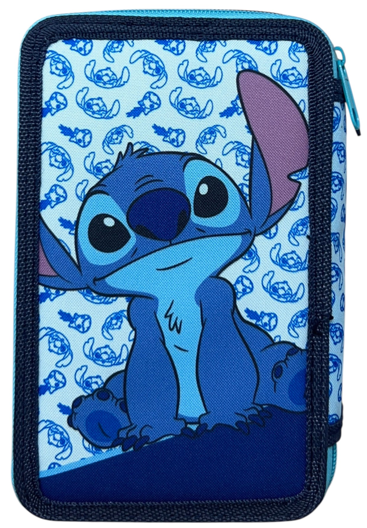 Astuccio Multiscomparto Stitch Blu DISNEY 3 Zip per la Scuola Portacolori Giotto - 000565228
