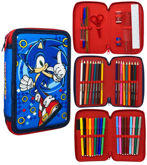 Astuccio Multiscomparto Sonic the Hedgehog 3 Zip per la Scuola Portacolori Giotto - Son36-5337