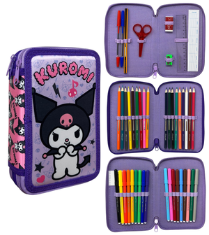 Astuccio 3 Zip Scuola Kuromi Multiscomparto Portacolori Giotto - 1004e4251