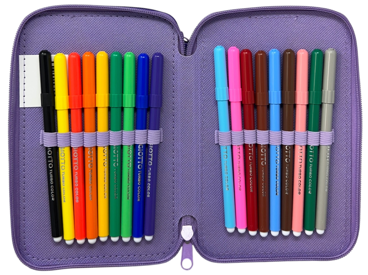 Astuccio 3 Zip Scuola Kuromi Multiscomparto Portacolori Giotto - 1004e4251