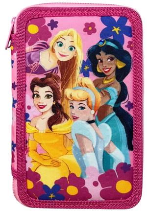 Astuccio Multiscomparto Principesse DISNEY 3 Zip per la Scuola Portacolori Giotto - 000565227