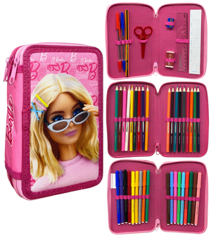 Astuccio Multiscomparto Barbie Mattel 3 Zip per la Scuola Portacolori Giotto - Bar36-5415