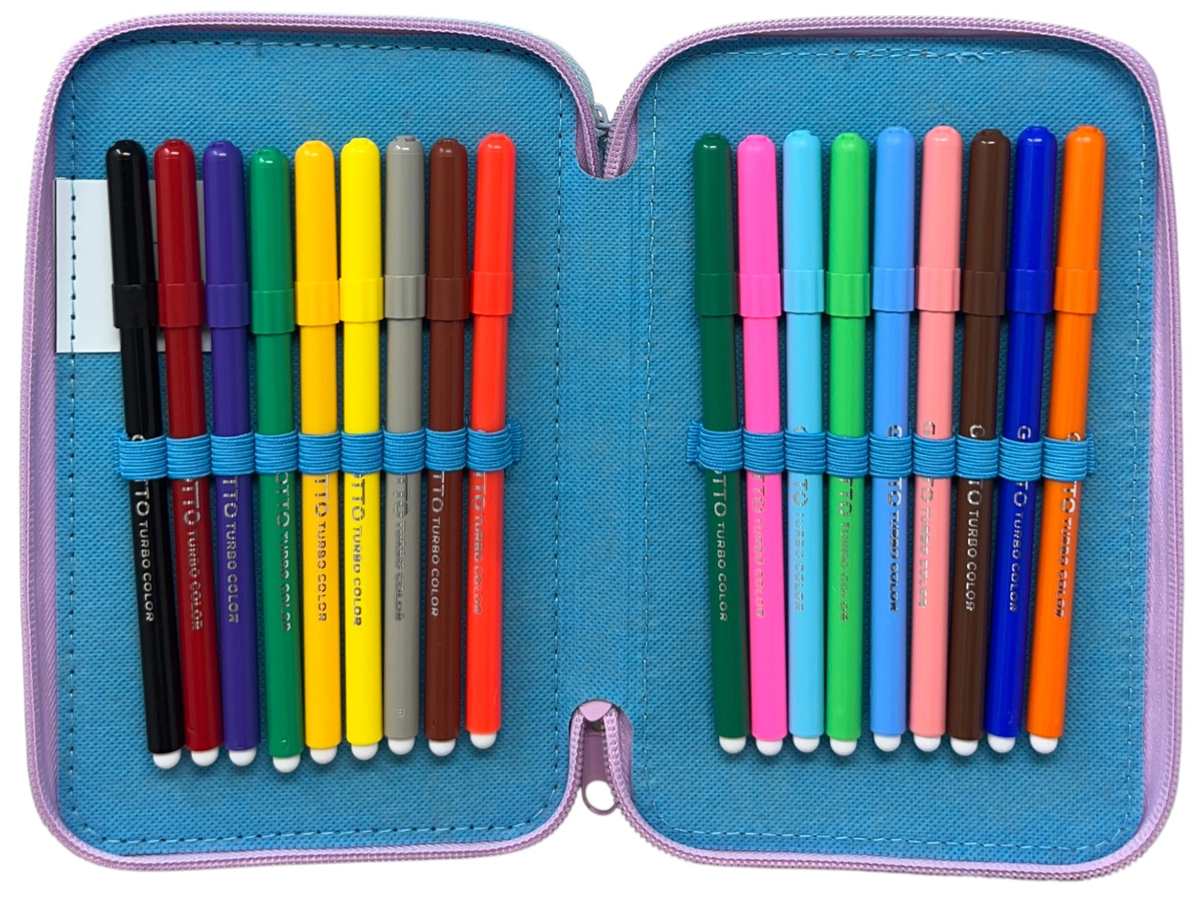 Astuccio Multiscomparto Frozen DISNEY 3 Zip per la Scuola Portacolori Giotto - 000565226