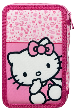 Astuccio Multiscomparto Hello Kitty Sanrio 3 Zip per la Scuola Portacolori Giotto - Hk36-5414