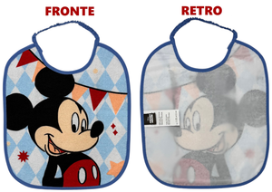 Set Asilo 3 Pezzi Topolino DISNEY Bavetta con Elastico Tovaglietta Sacca - Mic1751