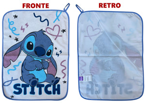 Set Asilo 3 Pezzi Stitch DISNEY Bavetta con Elastico Tovaglietta Sacca - Sti1752
