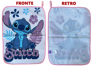 Set Asilo 3 Pezzi Stitch DISNEY Bavetta con Elastico Tovaglietta Sacca - Sti1760