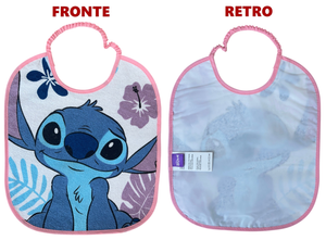 Set Asilo 3 Pezzi Stitch DISNEY Bavetta con Elastico Tovaglietta Sacca - Sti1760