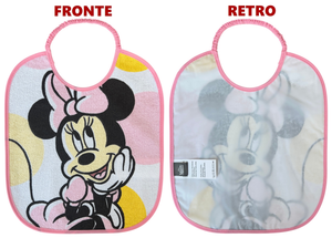 Set Asilo 3 Pezzi Minnie DISNEY Bavetta con Elastico Tovaglietta Sacca - Min1755