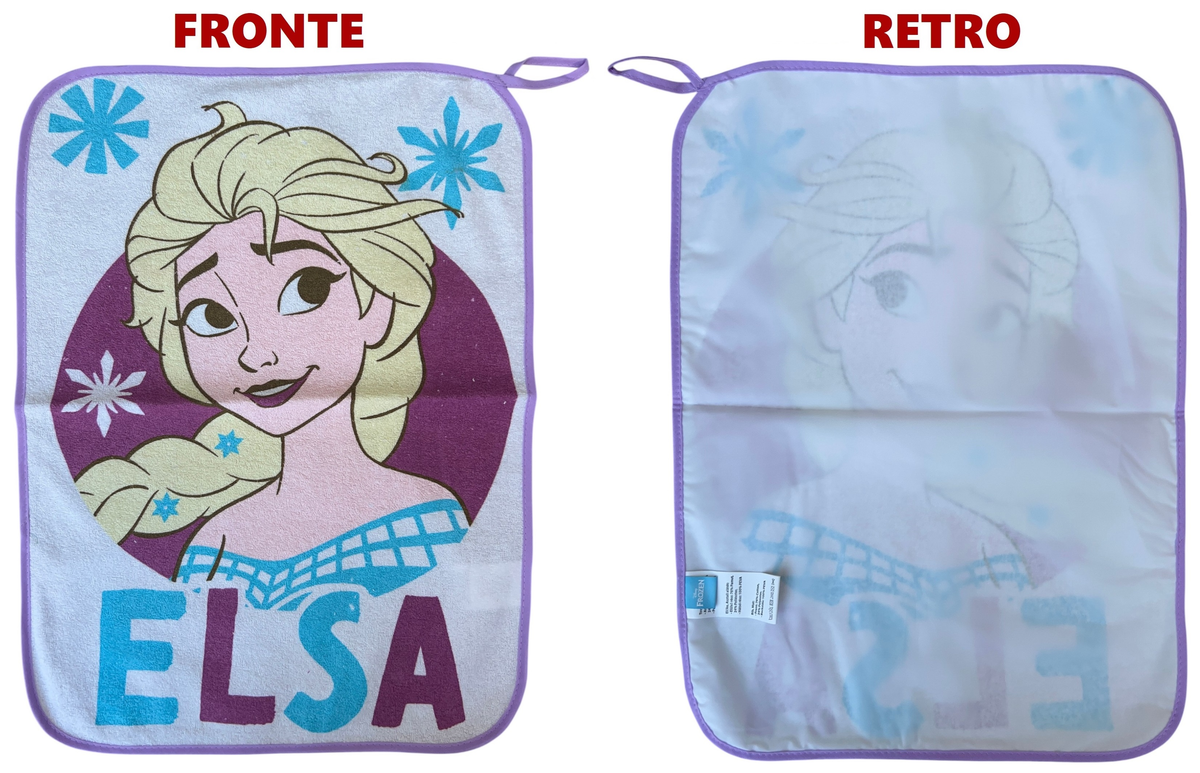 Set Asilo 3 Pezzi Frozen DISNEY Bavetta con Elastico Tovaglietta Sacca - Fro-1